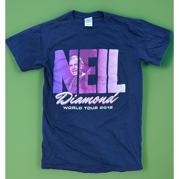 Gildan Other - Neil Diamond World Tour 2012 TShirt Navy Blue Size Small Good Used Condition
